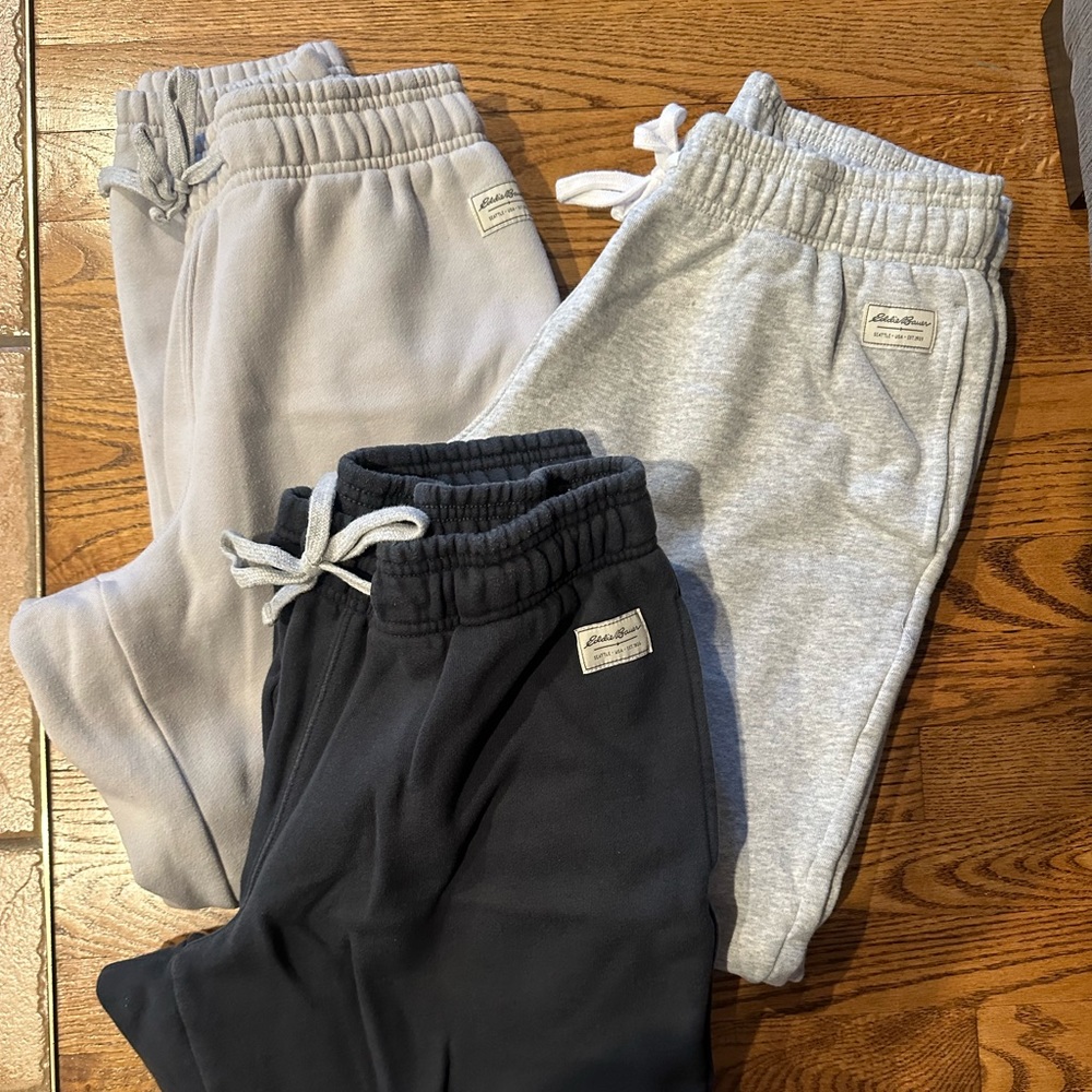 3 pairs of Men’s Eddie Bauer sweatpants, size medium